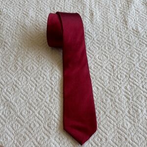 Oscar de la Renta Burgundy Tie 100% Silk